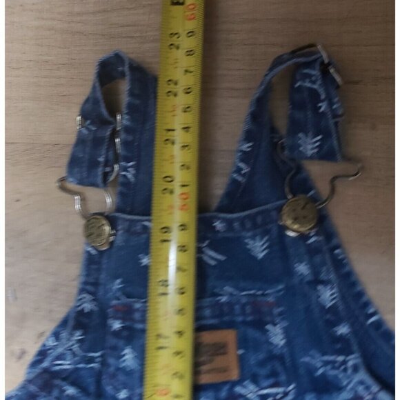 Vintage Oshkosh Vestbak Denim Overalls Size 12M Christmas Trees Reindeer Snow - Picture 12 of 13